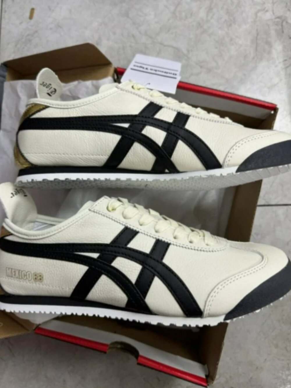 Women’s Onitsuka Tiger Mexico 66 Sneakers Black Cream Retro Athletic Shoes